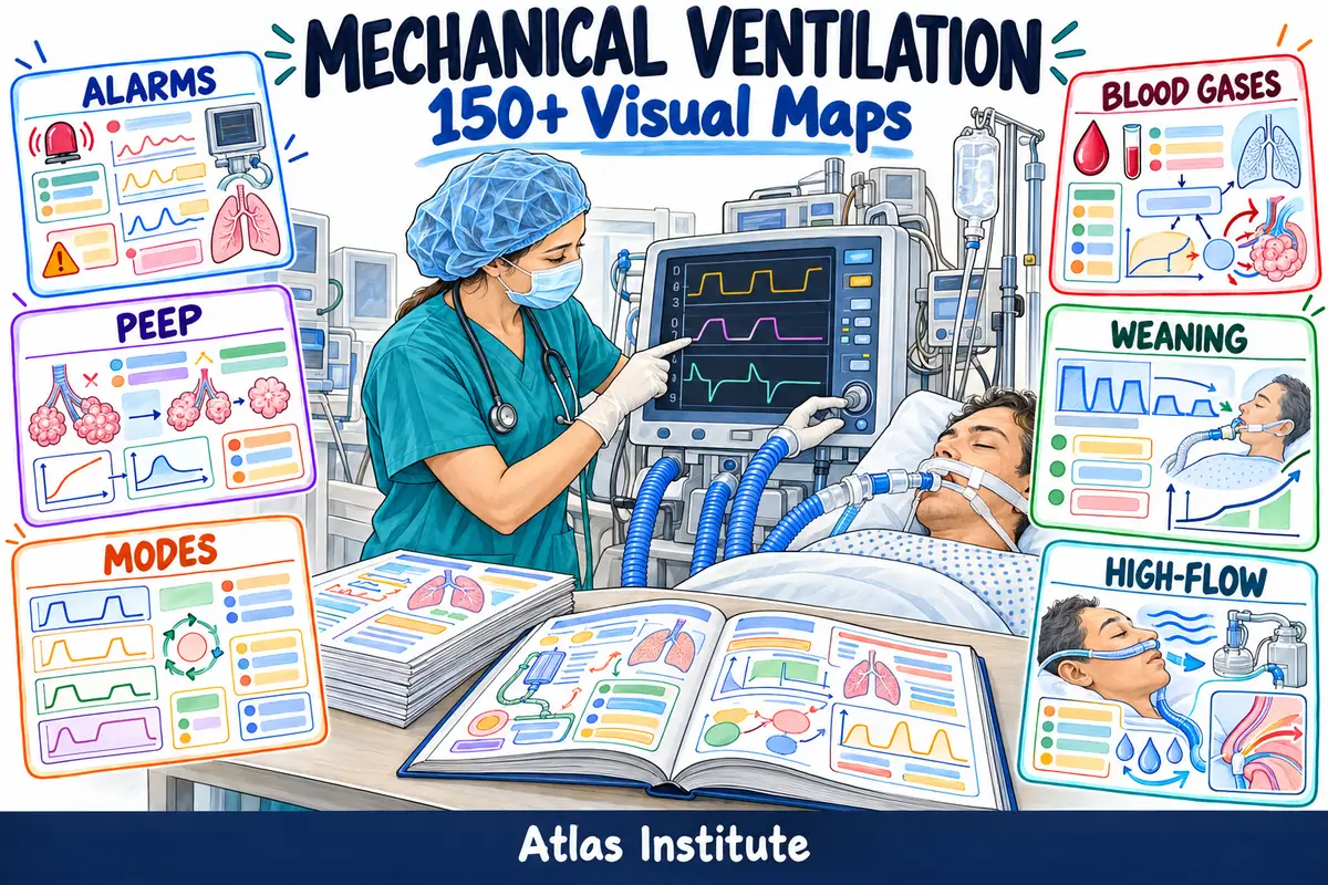 Cover of Mechanical Ventilation: 150+ Visual Maps