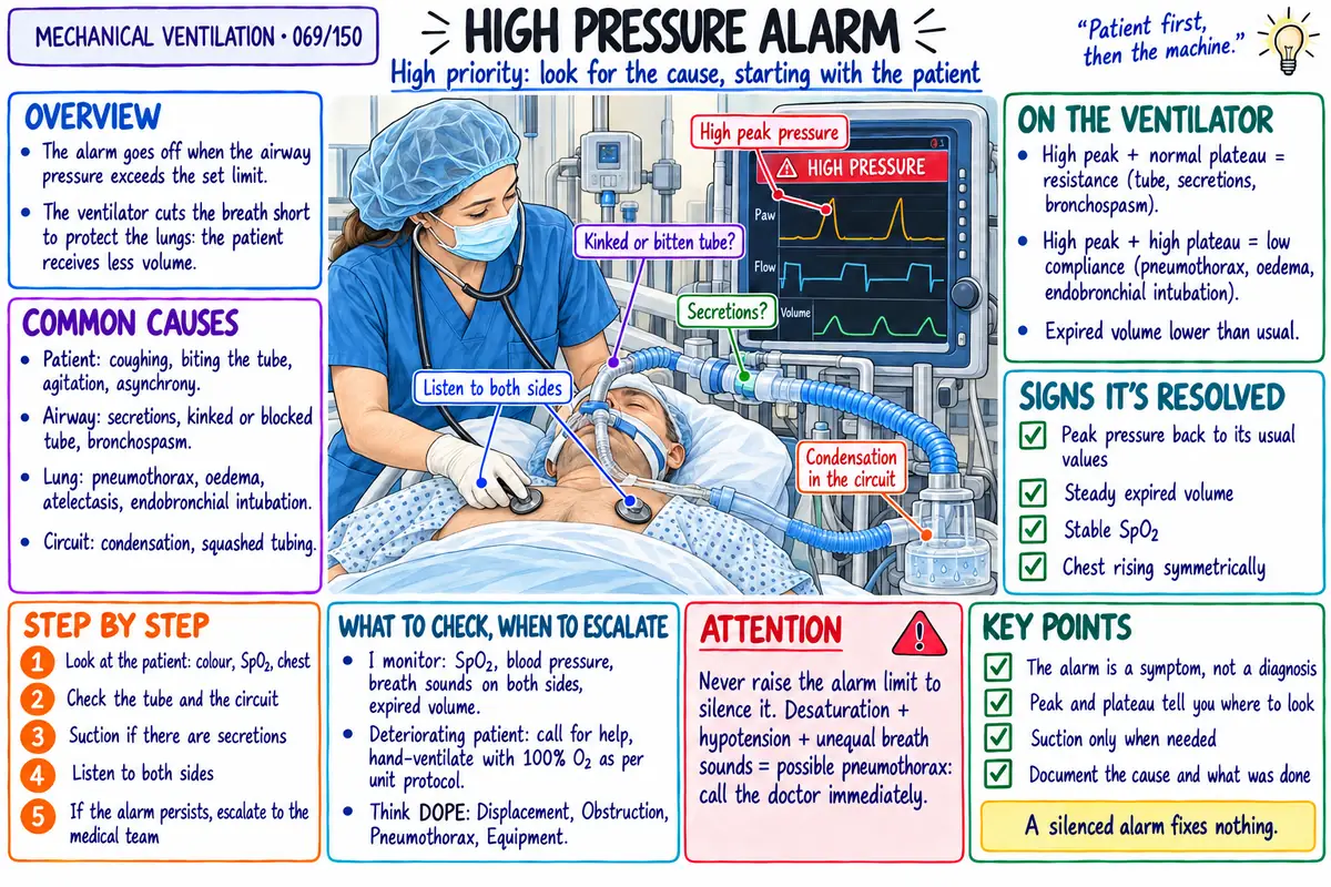 Visual map: high pressure alarm