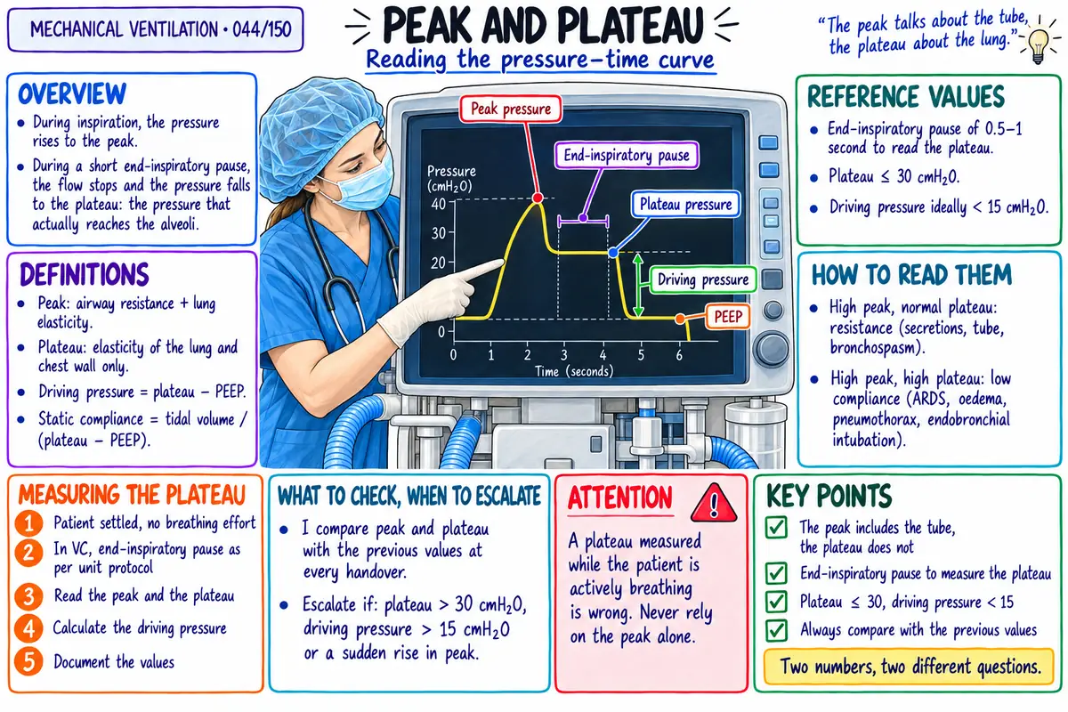 Visual map: peak and plateau pressure