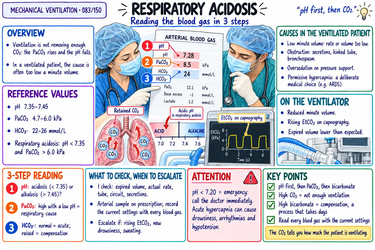 Visual map: respiratory acidosis